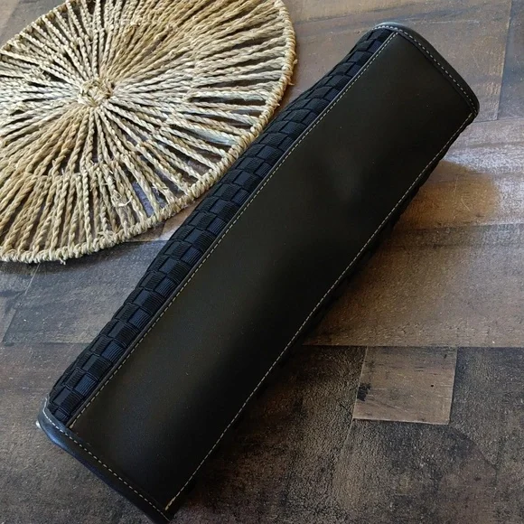 The Sak Black Woven Clutch with Silver Handle - Picture 2 of 8